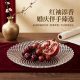 青苹果水晶光泽玻璃水果盘轻奢家用客厅会所婚庆装饰8.5英寸