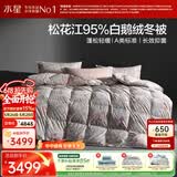 水星家纺羽绒被95%白鹅绒被子冬季加厚冬被芯双人羽绒被200cm×230cm1200g