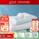 富安娜 蚕丝枕头芯纯棉面料60s全棉枕芯3-6岁儿童丝棉枕一只装蓝50*30cm