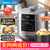 美的（Midea）电压力锅8L电饭煲大容量家用8-10人高压锅智能预约多功能一体开盖炖煮煲汤电饭锅MY-E8129