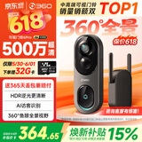360可视门铃6Pro 500万超清画质家用监控智能门铃电子猫眼摄像头超清夜视远程通话包裹快递看护