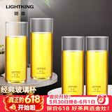 明尊（LIGHTKING）玻璃水杯茶杯 牛奶果汁杯办公室男女茶水杯耐热玻璃杯子套装 CP'22【300ml】4只装