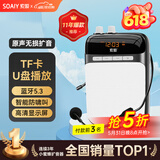 索爱（soaiy）S318小蜜蜂扩音器教师专用蓝牙音箱音响小喇叭TF卡U盘录音麦克风户外导游便携式教学Type-c 黑