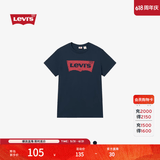 Levi's李维斯情侣美式宽松印花时尚简约舒适潮流纯棉圆领短袖T恤 藏青色 002A0-0002 2XL