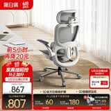 黑白调P2 Pro+二代人体工学电脑椅办公人工力学座椅学习久电竞椅4D腰托 P2Max【麦肯基5D腰托】霜白