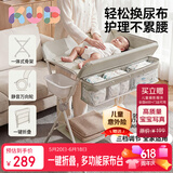 可优比（KUB）婴儿尿布台新生儿护理台宝宝按摩抚触洗澡可折叠--星光小熊带水盆