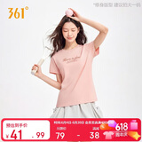 361°t恤衫女夏季新款潮流休闲宽松运动正肩上衣服短袖女装662629106-5
