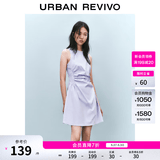 UR春季新款女摩登气质褶皱收腰显瘦无袖连衣裙UYY750030 淡紫 S