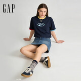 盖璞Gap男女装2026春季新款纯棉logo字母宽松短袖T恤百搭上衣 海军蓝 866079 M (170/92A)亚洲尺码