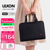乐上（LEXON）单肩包女手提电脑包13.3英寸内胆包时尚斜挎包轻便商务公文包黑色