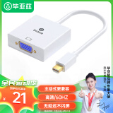 毕亚兹 Mini DP转VGA转换器线 迷你Displayport适配器 微软Surface苹果Mac雷电接投影仪电脑显示器转接头