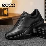爱步（ECCO）休闲皮鞋男 轻便牛皮运动鞋 欧文511734 黑色