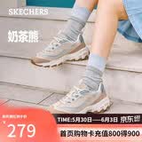 斯凯奇（Skechers）奶茶熊女鞋夏厚底老爹鞋软底熊猫鞋休闲运动鞋149238