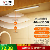 公牛（BULL）感应橱柜灯衣柜灯LED人感光感磁吸 卧室床沿玄关小夜灯40CM3000K