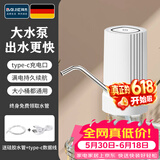 拜杰桶装水抽水器电动饮水机抽水泵纯净水桶取水器自动上水压水器 新白色【C口充电+大水泵】