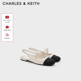 CHARLES&KEITH珠链绊带饰低跟凉鞋玛丽珍鞋女鞋子女生日礼物送女友CK1-70900382 CK1-70900382-2粉白色 37