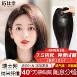 佰丝堂假发女真发全真人发丝女士中年头顶补发片遮白发刘海长发增加发量