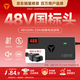 雅迪48V20Ah【国标接口】铅酸充电器原装适用48V3A电摩电瓶车电池通用京东自营最新款