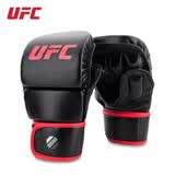 UFC MMA 半指拳套综合格斗散打拳击手套男女初学者入门级拳套8OZ 8OZ-黑色-初学拳手适用 S/M