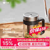 万象（WANXIANG）玻璃杯V219手柄办公杯双层泡茶杯360ML商务办公带滤网水杯