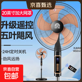 容声电风扇家用落地扇可摇头电扇大风力制冷卧室办公室宿舍大风量风扇可伸缩家用扇 20英寸【五叶铝叶遥控/24H定时】-黑色