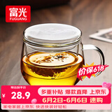 富光花茶杯透明茶杯内胆茶水分离杯办公室玻璃杯子水杯350ml