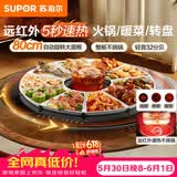 苏泊尔（SUPOR）多功能暖菜板 火锅+饭菜保温板 圆形加热菜板  80CM可旋转餐桌转盘  BZ80RH851J