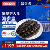 京东京造鲜来多大连有机鲜食海参皇500g*3 共9-15只 冷冻即食海参年货礼盒