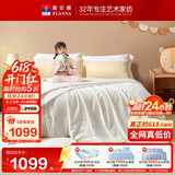 富安娜儿童100%蚕丝被子母被春秋被60s全棉二合一被 10斤230*229cm