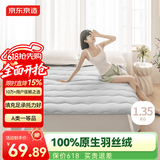 京东京造四季云柔床褥 100%原生羽丝绒 A类床垫褥子榻榻米1.2x2m 清雅灰