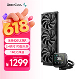 九州风神（DEEPCOOL）冰暴420Ultra一体式水冷散热器/3.4英寸IPS显示屏/PWM调速水泵/支持MP4视频/14030大风扇