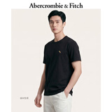 Abercrombie & Fitch经典小麋鹿图案情侣柔软纯棉短袖T恤上衣26春夏男装124-6014 黑色 M (180/100A)
