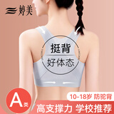 婷美初中高中生少女文胸女生学生发育期女孩青少年青春期儿童内衣 蓝M