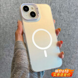世咏（SHIYONG）适用苹果13手机壳 iphone13保护套Magsafe磁吸全包超薄简约时尚创意彩银镭射防摔男女款 白色