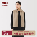 MUJI女式 长毛抓绒背心 马甲马夹女款25年冬季摇粒绒女装BB2T8C5A 浅米色 S （155/80A）