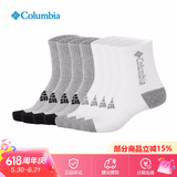 Columbia哥伦比亚运动袜男女通用弹力舒适透气吸汗中筒4双装休闲袜RCS632 AS1 L