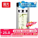 富光双层玻璃杯 高硼硅玻璃泡茶杯子 茶水分离杯 带茶隔商务水杯男士