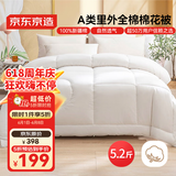 京东京造【里外全棉】100%新疆棉花被子四季通用纯棉被芯 春秋被2.2x2.4m