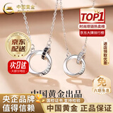 中国黄金（CHINA GOLD）银莫比乌斯环项链男女一对情侣款纪老婆生日618送女朋友老婆礼物 【送女友】莫比乌斯环项链【女】