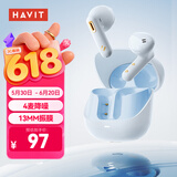 海威特（HAVIT）真无线半入耳式蓝牙耳机音乐游戏运动耳机通话降噪低延迟长续航通用苹果小米华为手机 梦境蓝