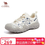 骆驼（CAMEL）溯溪鞋男撞色拼接绑带户外鞋 L14S469663 米白/灰/深蓝(男款) 42