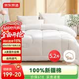 京东京造【里外全棉】100%新疆棉花被子四季通用纯棉被芯 春秋被2.2x2.4m