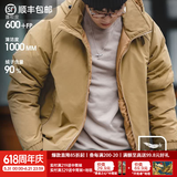 马登工装美式复古连帽羽绒服男春冬加厚保暖外套90白鸭绒男士防寒衣服 卡其色 【男士羽绒服冬季/羽绒服短款/加厚面包服】 S （100-120斤）