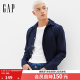 GAP男装春季经典款纯棉基础款翻领长袖衬衫常规上衣美版422488 海军蓝 422488 XL 美码 2XL亚洲码185/108A