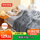 京东京造三层加厚仿羊羔绒毛毯 可铺可盖寒冬保暖毯子 摩登灰1.5x2m