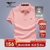 七匹狼短袖T恤男士T恤时尚中青年翻领商务休闲小狼标刺绣Polo男装