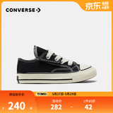 匡威（Converse）童鞋低帮儿童帆布鞋经典款1970S男婴童鞋新款女宝宝魔术贴布鞋 黑色 25 【建议脚长15.5cm】