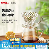 SIMELO施美乐手冲咖啡分享壶V60滤杯套装高硼硅玻璃过滤手冲咖啡壶 单个V01滤杯(高硼硅玻璃)