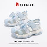 ABC KIDS女童公主凉鞋夏季童鞋女孩儿童蝴蝶结沙滩鞋3256浅蓝26