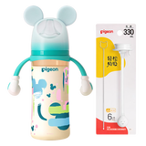贝亲（Pigeon）PPSU双把手奶瓶套组 (330ml奶瓶  LL号奶嘴 重力球吸管配件) 9月+
